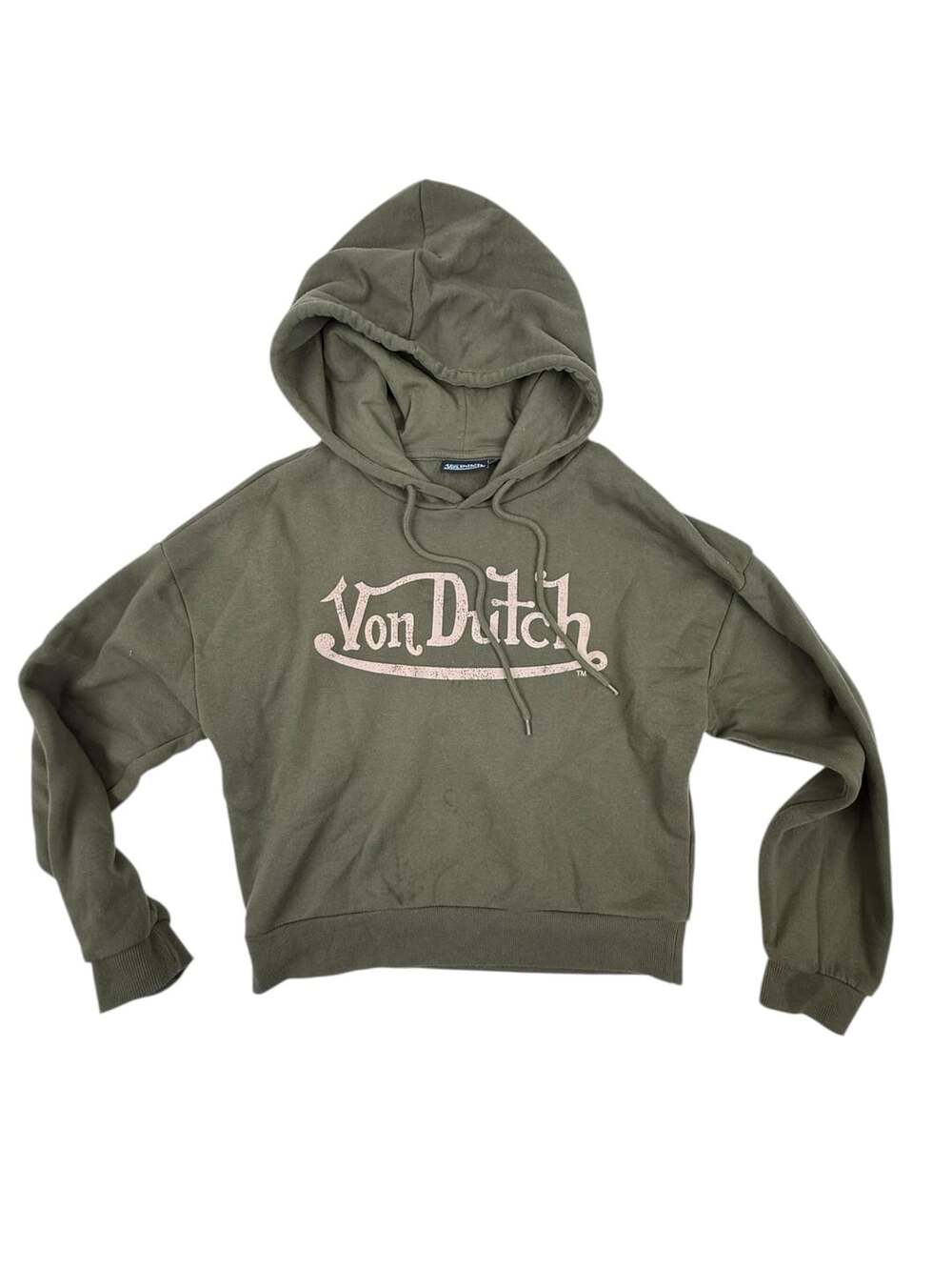 Von Dutch Olive Green Graphic Pullover Hoodie XS
